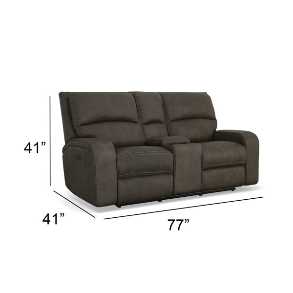 Flexsteel Nirvana Power Reclining Loveseat with Console and Power Headrests Wayfair
